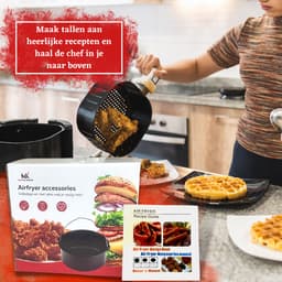 Master Knives Heteluchtfriteuse Accesoires Set - Geschikt voor alle Airfryer L 18CM -14 Delig — thumbnail 8