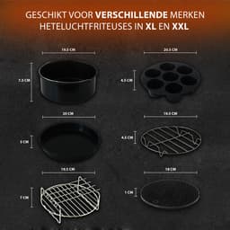 Airfryer Accesoires - Geschikt voor Airfryer XL en XXL - Heteluchtfriteuse Accesoires Set - Bakset - Bakvorm - Ø20CM — thumbnail 7