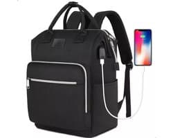 AG Rugzak & laptoptas - Zwart- rugtas -Geschikt voor 15.6 inch laptop - 26L - laptopvak - laptoptassen Anti Diefstal waterafstotend - voor dames, heren, jongens en meisjes - Inclusief Usb Oplaadstation - Zwart