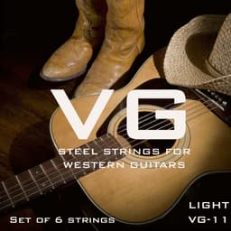 VG western - Set van 6 Gitaarsnaren voor Western Akoestische Gitaar - Snarenset - Stalen Snaren - 6 Snaren — thumbnail 1
