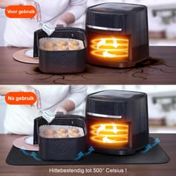 Hittebestendige Vuurvaste Siliconen Mat – Bakmat - Antislip Glasvezelmat 50x70 cm – Beschermmat voor Friteuse, Airfryer, Oven & Koffiezetapparaat - Inductie Beschermer - Hittemat - BBQ Mat — thumbnail 3