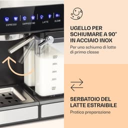 Espressomachine met 1350 Watt en 1.8L Watertank - Koffiemaker voor Espresso, Cappuccino en Latte Macchiato — thumbnail 3