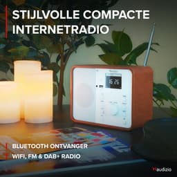 Internetradio - Audizio Nardo DAB+ / DAB radio met Bluetooth - Wekkerradio - Wit — thumbnail 2