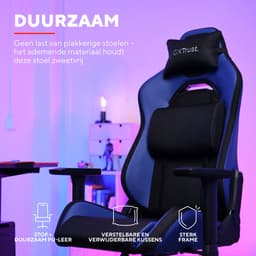 Trust GXT 714B Ruya - Gaming Stoel - Gamingstoel - Bureaustoel - Verstelbaar - Gamestoel - Gaming Chair - Blauw — thumbnail 4