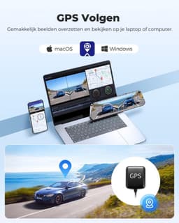 AZDOME® Dashcam Voor Auto - Dashcam Voor Auto Full HD GPS - Dual Dashcam Voor Auto - Dashcam Auto Met Nachtzicht - Dashcam Auto - Dashcam Voor Auto Voor en Achter - Dashcam Auto Voor en Achter - Dashcam Voor Auto Met Wifi - Dashcam Wifi — thumbnail 5