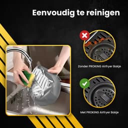PROKING Airfryer Siliconen Bakjes – Geschikt voor Duo Airfryers – Accessoires – Bakvorm – Mandje – Hittebestendig – BPA Vrij — thumbnail 4