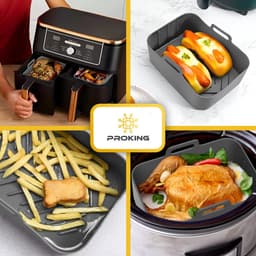 PROKING Airfryer Siliconen Bakjes – Geschikt voor Duo Airfryers – Accessoires – Bakvorm – Mandje – Hittebestendig – BPA Vrij — thumbnail 5