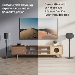 VDD Vloerstandaard Sonos - Speaker Standaard - Vloerstandaard Speaker - In Hoogte Verstelbaar - Geschikt voor Sonos® era 100 & 300 - Kabelmanagement - Zwart — thumbnail 4