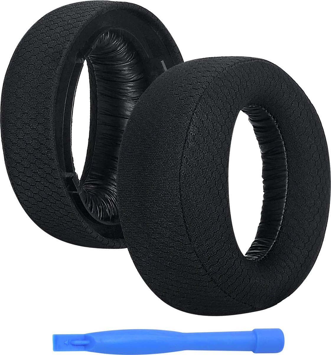 Vervangende Oorkussens voor Sony PlayStation 5 3D Pulse Wireless PS5 Hoofdtelefoon van MMOBIEL – Mesh Fabric Koptelefoon Oorkussens - Noise Isolation Hoofdtelefoon Earpads – Zwart — afbeelding 1