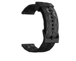 20mm Zwart Sportief Siliconen Horlogeband universeel - Band aanzet 20 mm - Horlogebandje Voor een Analoog of smartwatch Horloge