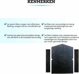 Somstyle Schuim Filter Set Geschikt voor Miele Wasdroger - 3 Stuks - Droger Accessoires - Schuimfilter - Zwart — thumbnail 6