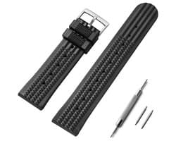 Universele Sport Rubberen Horlogeband 20mm - Waterbestendig en Duurzaam - Geschikt voor Duikhorloges en Smartwatches met Snelle Verwisselbare Veerstangen