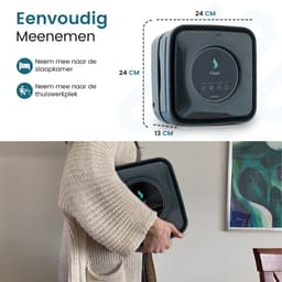 Filair® Luchtreiniger met HEPA H13 Luchtfilter - Getest volgens strenge EN1822 norm - Air Purifier tegen Allergie, Hooikoorts, Stof, Rook & Huisstofmijt - Stil <30dB met Timer - Luchtzuiveraar Slaapkamer & Woonkamer - Zwart — thumbnail 3