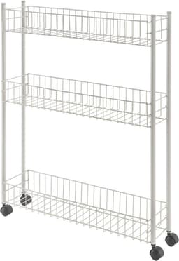 Multifunctionele wit metalen wagen 3 etages - Fino - opbergwagen 16 x 60 x 72 cm Wasmachine rek — thumbnail 1