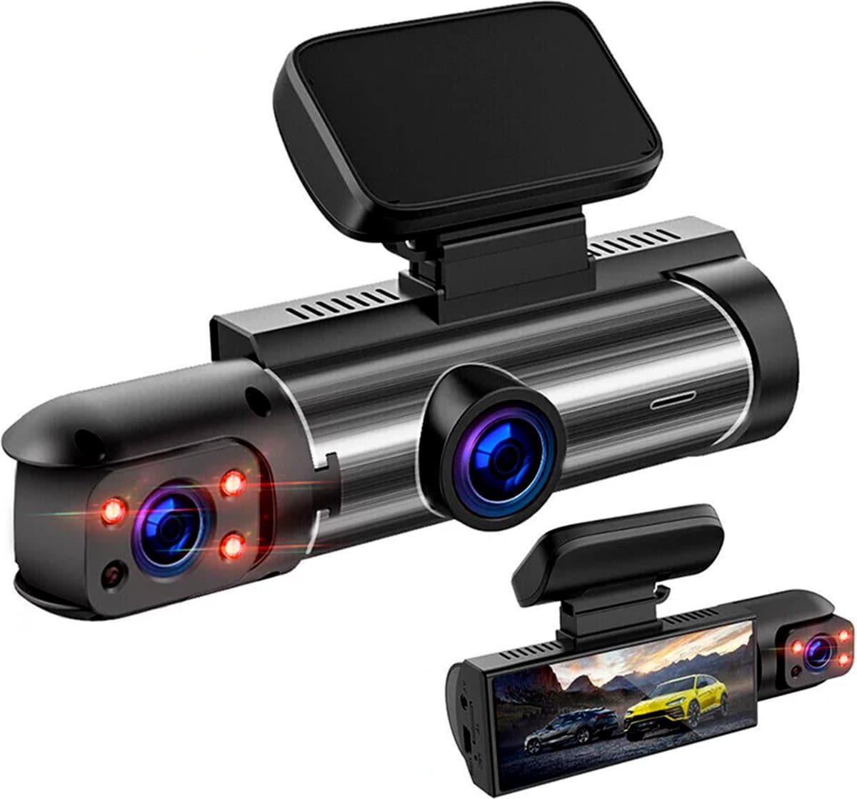 Dashcam voor auto - 170 Graden Kijkhoek - Nachtzicht - FullHD video - Wifi - Super compact - Parkeermodus - 3.16 Inch Scherm — afbeelding 1