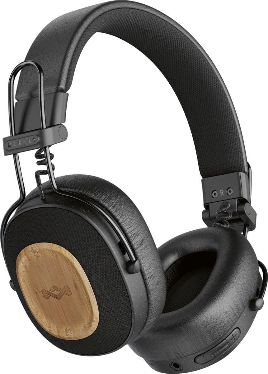 House of Marley Positive Vibration Riddim Bluetooth Koptelefoon - Hoofdtelefoon met Kabel - Draadloos - Met Microfoon - 50 uur batterij - Quickcharge - Zwart — afbeelding 1