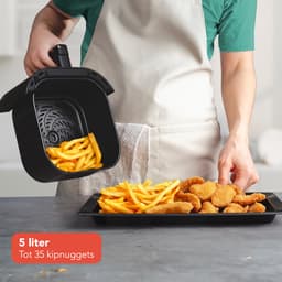 KitchenBrothers Airfryer XL - 5L - 2000W - PFAS-Vrij - Heteluchtfriteuse - Dual Heating - 80ºC tot 200ºC - 8 Kookprogramma's - Zwart — thumbnail 7
