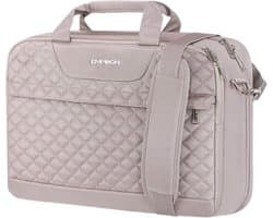 Laptoptas 17.3 inch - Roze - 43 x 32 x 16,5 cm - Dames laptop schoudertas - School, werk, zakelijk - Laptopbescherming - Waterbestendig - Notebook, aktetas, laptopsleeve - 17 inch