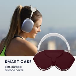 kwmobile cover voor over-ear koptelefoon - geschikt voor Apple AirPods Max / AirPods Max 2 - Van flexibel silicone - In bordeaux-violet — thumbnail 5