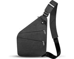Anti-diefstal crossbody tas - Schoudertas - Borsttas - Multi-pocket crossbody tas - Multifunctionele crossbody tas - Unisex - Geschikt voor reizen, outdoor, sport, werk crossbody tas (grijs)