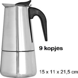 CM Percolator Italiaans koffiezetapparaat - 9 kopjes - Aluminium - zilver - 450 ml - Koffiezetter — thumbnail 3