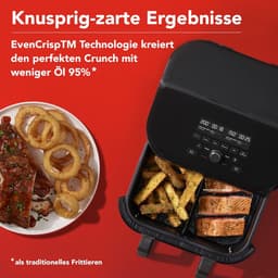 Equivera Dubbele Airfryer - Dubbele Mand - Dual Cook - Heteluchtfriteuse - Verschillende Programma's - Dual Zone - Mega — thumbnail 5