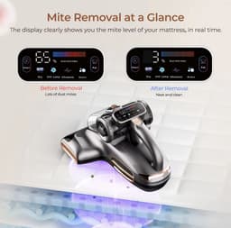 J&R Antimijt stofzuiger - Huisstofmijt stofzuiger - Bedstofzuiger - Kleed - Bank - Antimijt - Huisstofmijt sensor - Aroma Diffused - 700W 15kPa - UV licht - Ultrasone - LED Display - Grijs — thumbnail 5