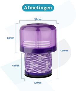 Cleanyx HEPA Filters geschikt voor Dyson V11 / SV14 / V15 / SV16 / SV17 / SV22 - Verhoogde Zuigkracht - Wasbaar en Herbruikbaar - Geschikt voor Allergieën - 2 Stuks — thumbnail 5