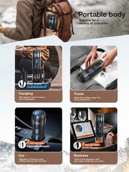 Sattire - Hibrew Draagbare Koffiezetapparaat - Voor Auto & Thuis - 12 Volt - 15 Bar - Espresso Koffiezetapparaat - Fit Nespresso - Dolce Pod - Capsule Koffie - Oplos Koffie - Koffiezetapparaten - Elektrisch - — thumbnail 2