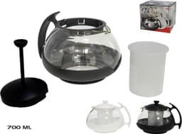 French press koffiemaker/percolator/ cafetiere glas - Koffie zetter met filter - 700 ml - Camping koffiezetters — thumbnail 2