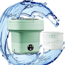 Mini Wasmachine – Met Centrifuge – Kleine Wasmachine – Draagbaar – Voor Thuis en op Reis – Opvouwbaar – Mint — thumbnail 1