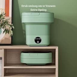 Mini Wasmachine – Met Centrifuge – Kleine Wasmachine – Draagbaar – Voor Thuis en op Reis – Opvouwbaar – Mint — thumbnail 4