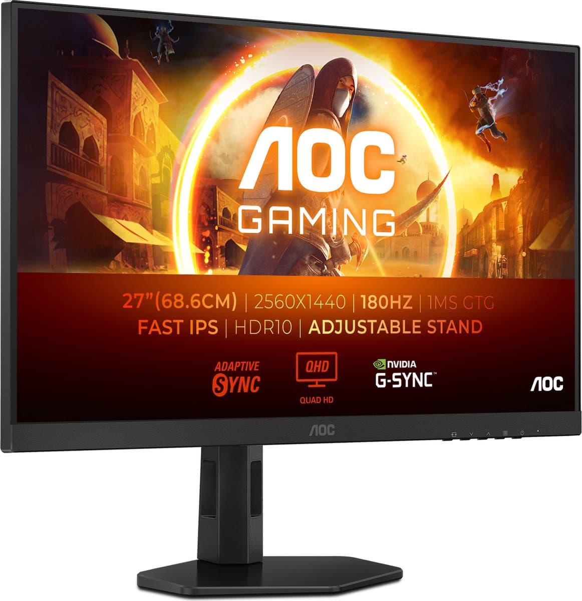 AOC G4 Q27G4XF - QHD IPS Gaming Monitor - 180hz - Verstelbaar - 27 inch — afbeelding 1