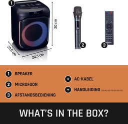Lenco Bluetooth Speaker - Draadloze Party Speaker met Verlichting en Microfoon - PA-101BK - Zwart — thumbnail 5