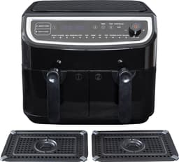 Gastronoma Airfryer - Dubbele Heteluchtfriteuse met laag vetgehalte - PFAS vrij - 18290006 - Zwart — thumbnail 6