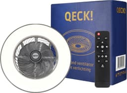 QECK!® Plafondventilator Afstandsbediening - Zwart - Plafondventilator - Plafondventilator Afstandsbediening - Plafondventilator Slaapkamer - Plafond Ventilator met Verlichting - Plafondlamp - Winter en Zomerstand — thumbnail 1