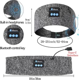 3-in-1 Hoofdband met Draadloze Bluetooth Hoofdtelefoon en Slaapmasker - Ideaal voor Sport en Ontspanning — thumbnail 2