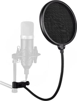 Pop Filter - Pop Shield - Popkiller - Microfoon - Studio - Speaker - Zwart - 1 stuk — thumbnail 3