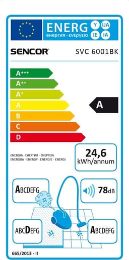 Sencor SVC 6001BK - Stofzuiger - 700W - HEPA-filter - XXL telescopische buis - Zwart/rood — thumbnail 4