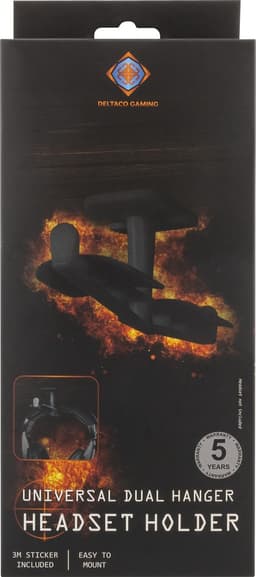 Deltaco GAM-062 Headset houder voor Twee Headsets - Zwart — thumbnail 5