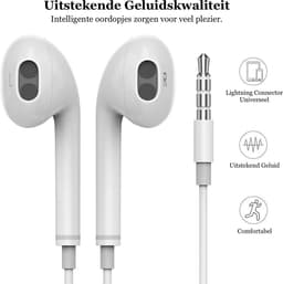 In-Ear Oordopjes met 3.5mm Jack - Oortjes met Draad en Microfoon voor Telefoon / Tablet / Laptop / Smartphone / GSM — thumbnail 2