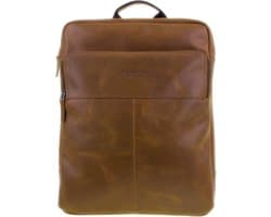 DSTRCT Limited Leren Laptop Rugzak - 15,6 inch Laptoptas - Heren Dames Rugtas - Cognac