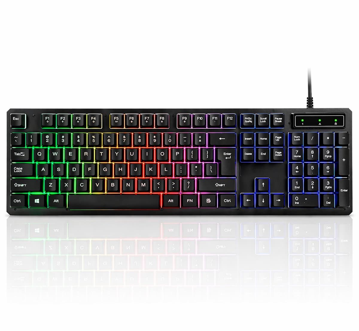 Gaming Toetsenbord met RGB Verlichting – Full Size – Mechanisch Gevoel – Waterbestendig – Geschikt voor PC & Laptop — afbeelding 1