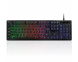Gaming Toetsenbord met RGB Verlichting – Full Size – Mechanisch Gevoel – Waterbestendig – Geschikt voor PC & Laptop