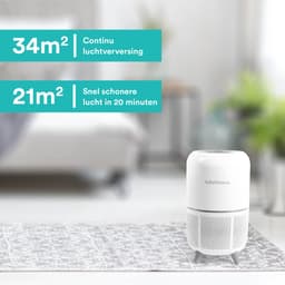 Rolfstone Air Balance Luchtreiniger – HEPA 13 + koolstoffilter – CADR 160 m³/u – Voor ruimtes tot 34 m² – Vermindert stof en pollen – 3 standen + slaapstand + automatische stand – Luchtkwaliteitsindicator — thumbnail 14