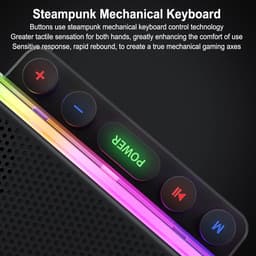 OLOEY Bluetooth-luidspreker Stereo-surroundgeluid - met RGB-atmosfeerlicht en mechanische toetsen - waterdicht draagbaar geluid van de lPX5-klasse - geschikt voor mobiele telefoons, tablets en computers — thumbnail 3