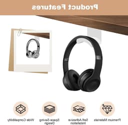 Hoofdtelefoonhouder met 360° Rotatie, Desk Clamp en Verstelbare Gaming Headset Hanger voor Onder Bureau of Wandmontage — thumbnail 4