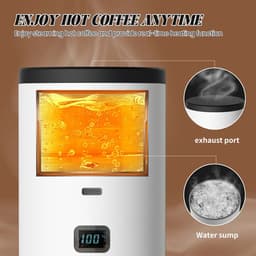 Draagbaar Koffiezetapparaat - Draagbare Koffiemaker - 3 in 1 - Inclusief Beker - Oplaadbaar - 12 V Koffiezetapparaat - Reizen, Kamperen, Auto, Thuis - Bruin — thumbnail 3
