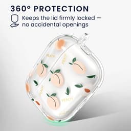 kwmobile Hoes compatibel met Apple Airpods Pro 3 Case - Zachte TPU beschermhoes - Cover in oudroze / transparant perziken design — thumbnail 4