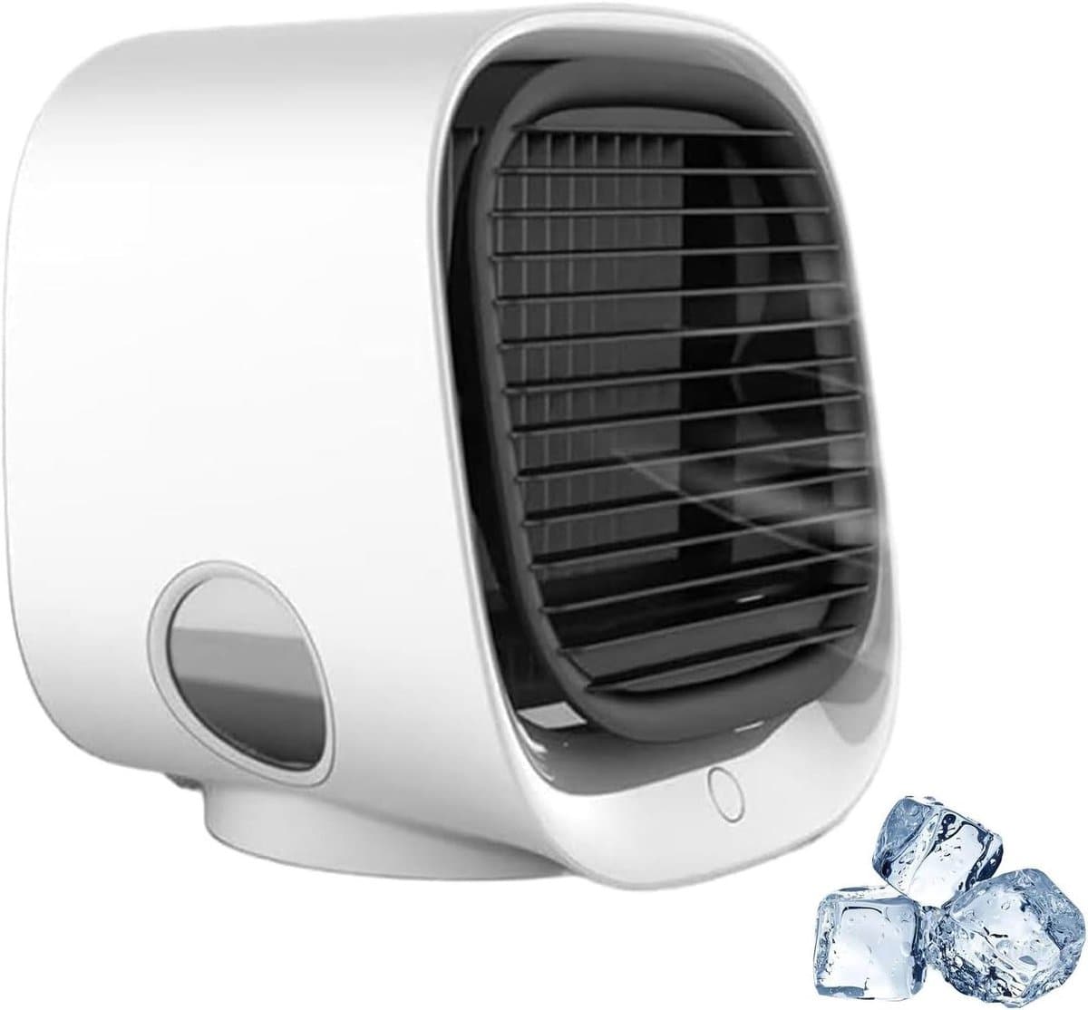 Draagbare Airco - Mini Koeler - Persoonlijke Koeling - Luchtbevochtiger Functie - 300 ml Tank - Wit — afbeelding 1